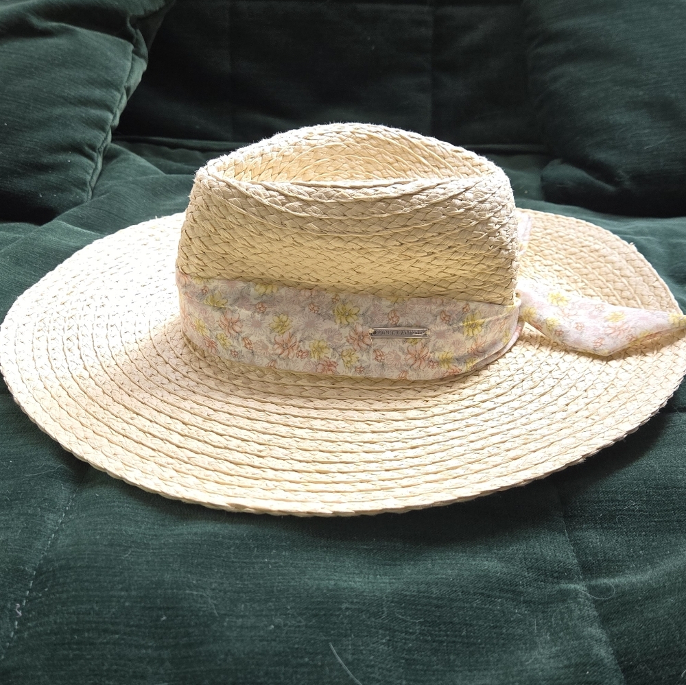 Floral Wide Brim Straw Hat